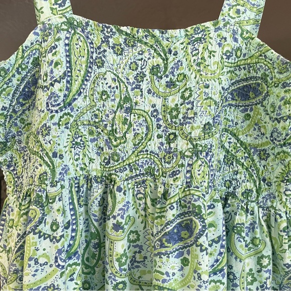 Styled by Saybury 80’s Vintage Paisley Sundress Smocked Bodice LARGE 100% Cotton - Picture 5 of 11